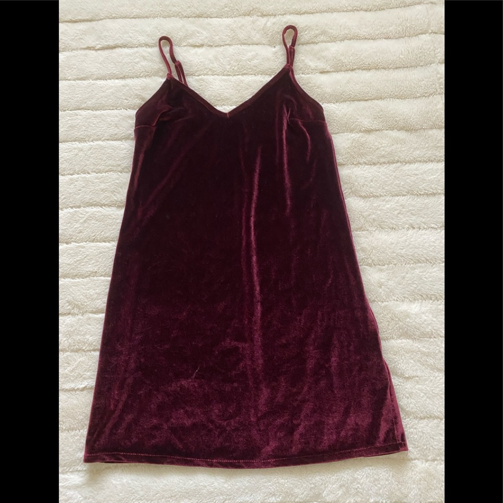 Hollister Burgundy Velvet Slip Dress